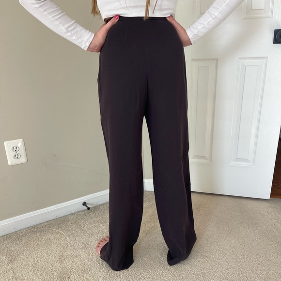 MaxMara Brown Wide Leg Trouser Size 2 - Picture 3 of 9